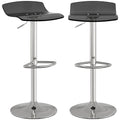 Lot de 2 tabourets de bar design contemporain pivotant 360° hauteur réglable avec repose-pieds 39x39x67-87cm noir-0
