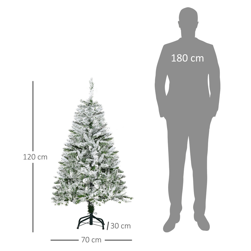 Sapin de Noël Artificiel enneigé 120H cm 200 Branches épines Imitation Nordmann Grand réalisme-2