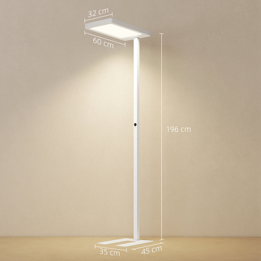 Lampadaire sur pied salon LED dimmable spectre complet pour le soin des yeux télécommande 60 x 32 x 196 cm blanc-2