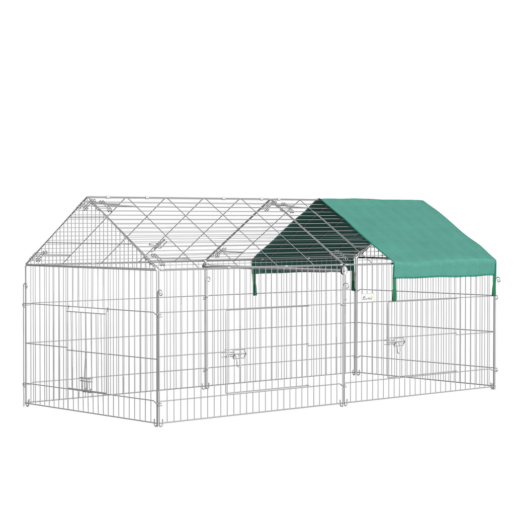 Clôture pour petits animaux cage pour animaux domestiques cadre en métal galvanisé 4 piquets de sol inclus 220 x-0