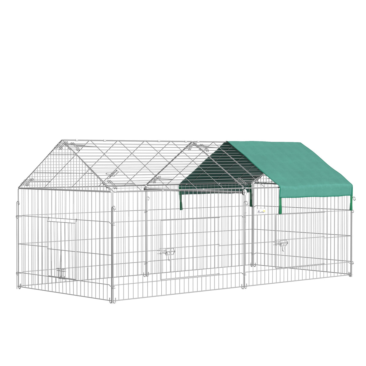 Clôture pour petits animaux cage pour animaux domestiques cadre en métal galvanisé 4 piquets de sol inclus 220 x-0