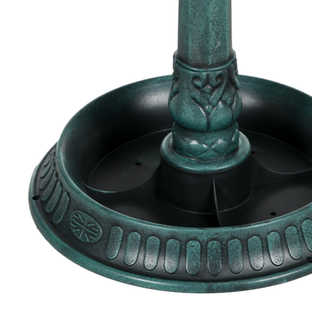 Bain d'oiseaux abreuvoir antique 81 cm avec base de jardinière, mangeoire et bassin à oiseaux sur pied, bronze vert-8