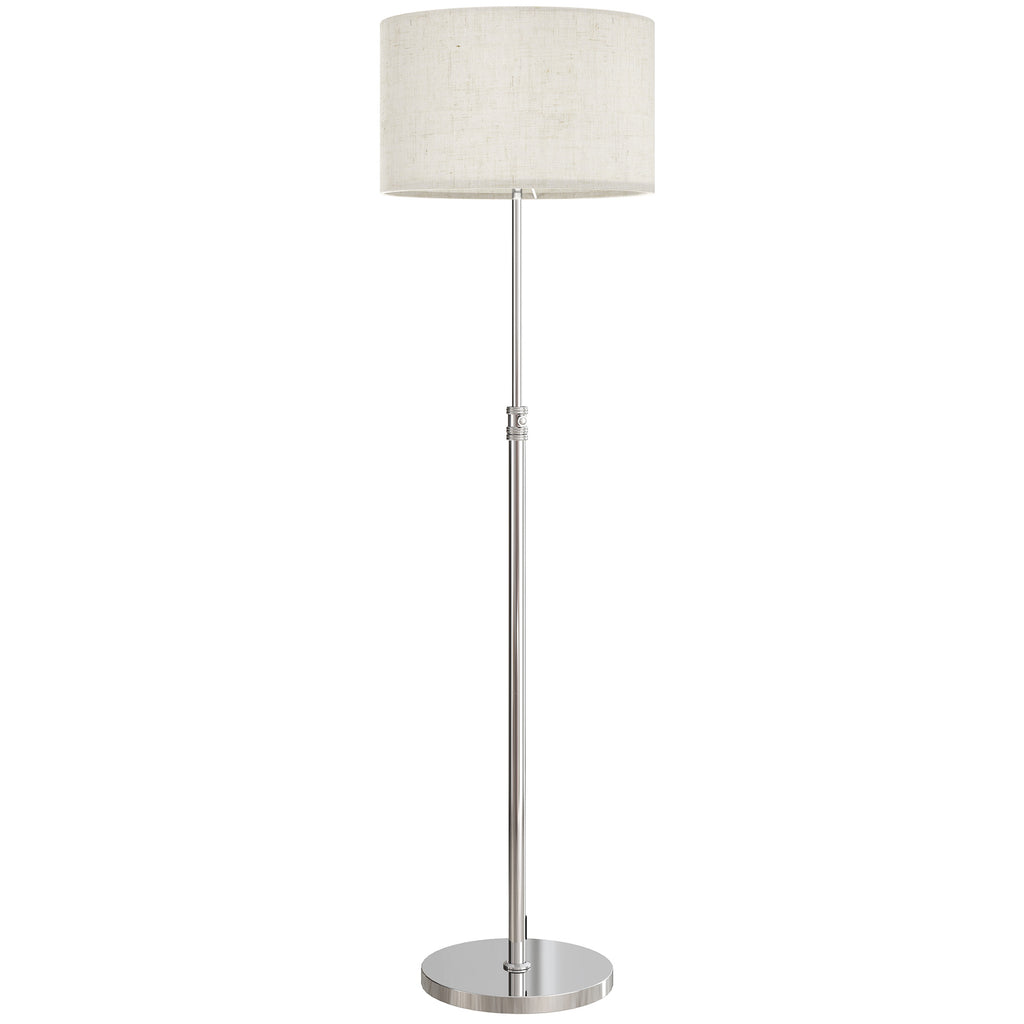 Lampadaire sur pied salon, lampe sur pied dimmable avec télécommande, abat-jour en lin, hauteur réglable 133-168cm, argent-0