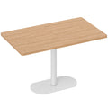 Table à manger rectangulaire pour 6 personnes, 120 x 70 x 75 cm, table de cuisine piétement et plateau épais chêne blanc-0