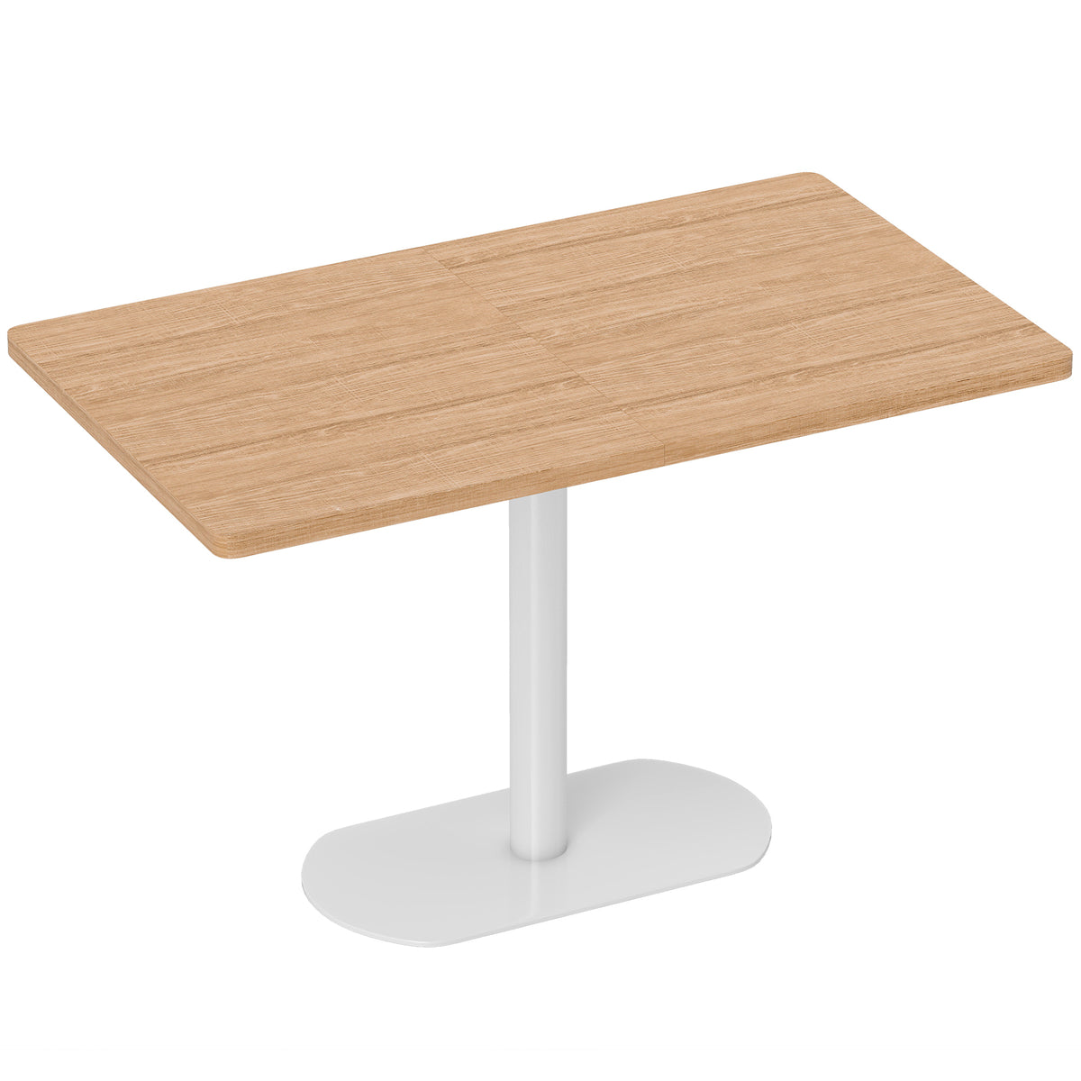 Table à manger rectangulaire pour 6 personnes, 120 x 70 x 75 cm, table de cuisine piétement et plateau épais chêne blanc-0