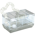 Cage hamster cage rongeur avec tunnel et accessoires inclus fil d'acier 58 x 32 x 31 cm gris-0