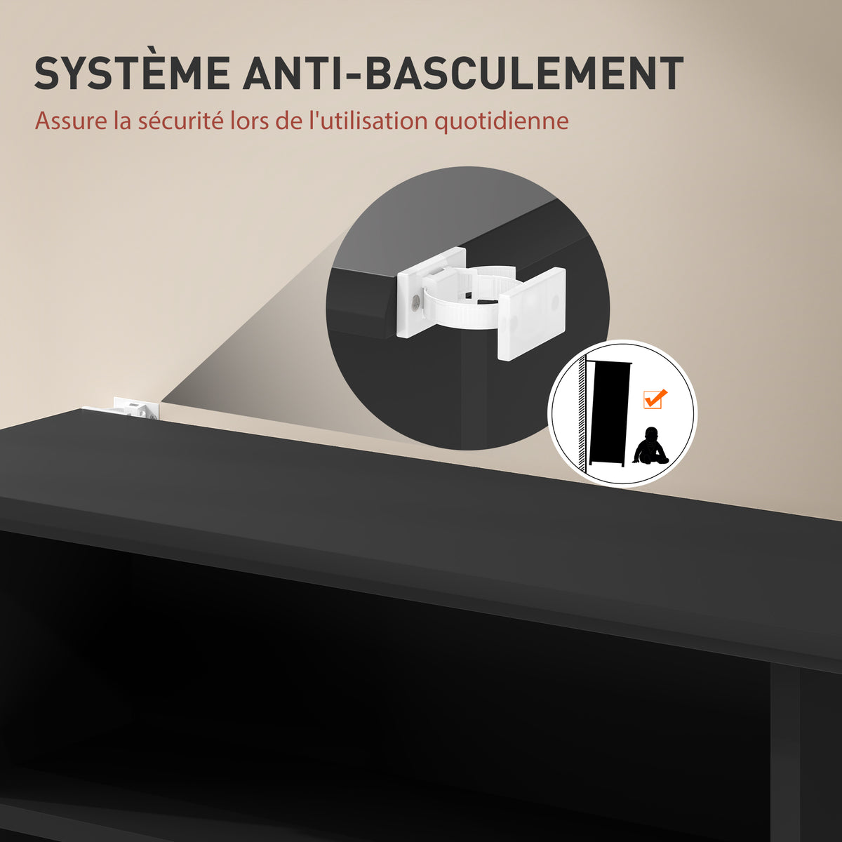 Rangements pour CD et DVD avec 8 compartiments et 6 étagères réglables, capacité max. 360 CD/185 DVD et Blu-ray, noir-5