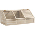 Maison enclos cage pour petit animal tortue en bois avec couvercle ouvrable, loquets, 2 espaces distincts, bois naturel-0