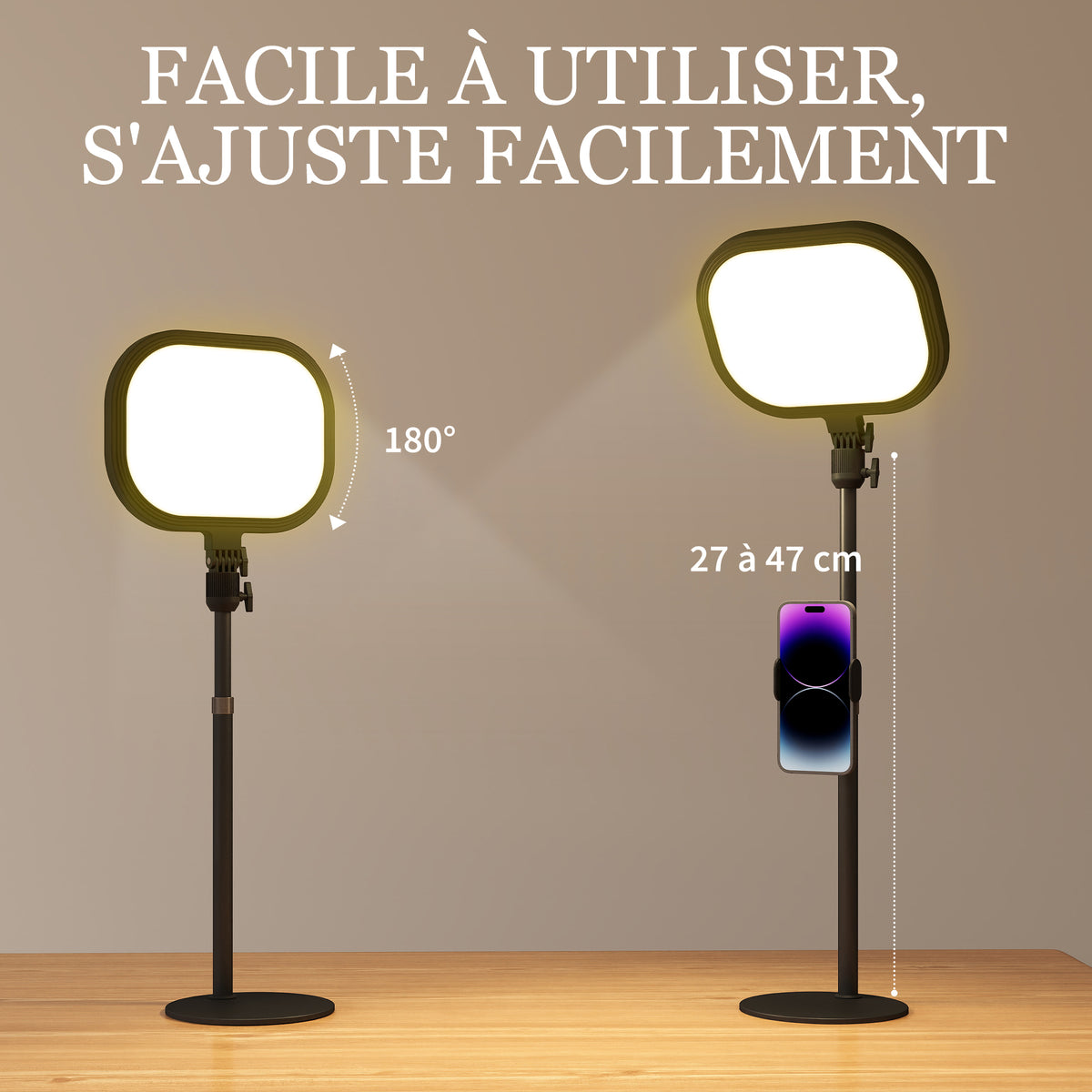 Lampe de bureau LED dimmable 5 modes de couleur 10 niveaux de luminosité port USB minuterie support pour téléphone noir-6