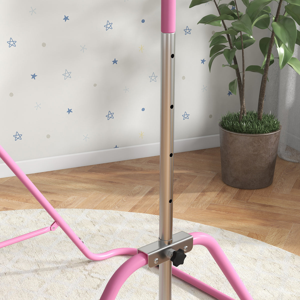 Barre fixe de gymnastique pour enfants pliante hauteur réglable de 88 à 128 cm rose-8
