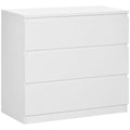 Commode 3 tiroirs, Meuble de rangement épuré pour chambre, intérieur, 80l x 39P x 73H cm-0