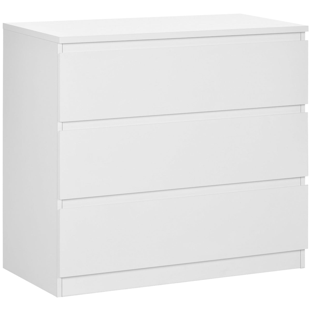 Commode 3 tiroirs, Meuble de rangement épuré pour chambre, intérieur, 80l x 39P x 73H cm-0