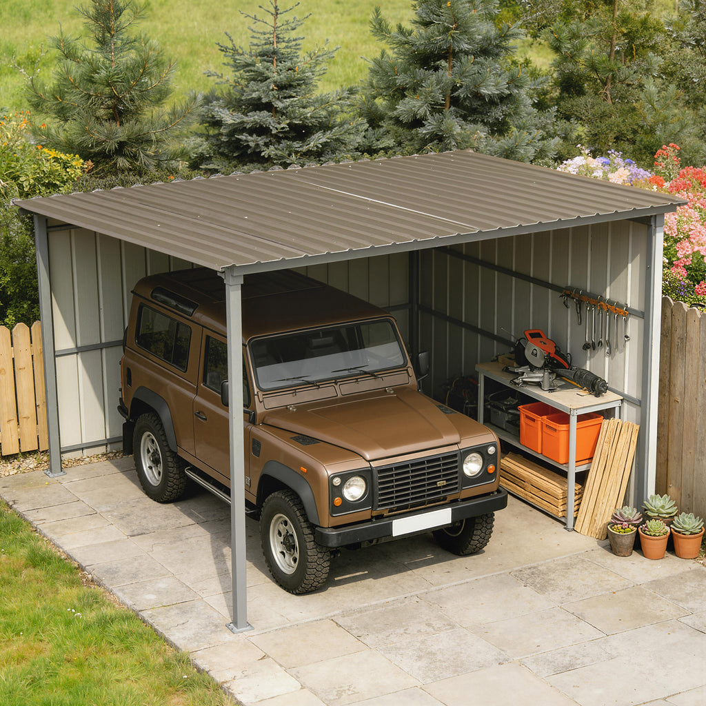 Lot de 12 Panneaux en Acier Galvanisé Résistant aux Intempéries, Marron, Dim. d'un Panneau 129L x 45l cm-8