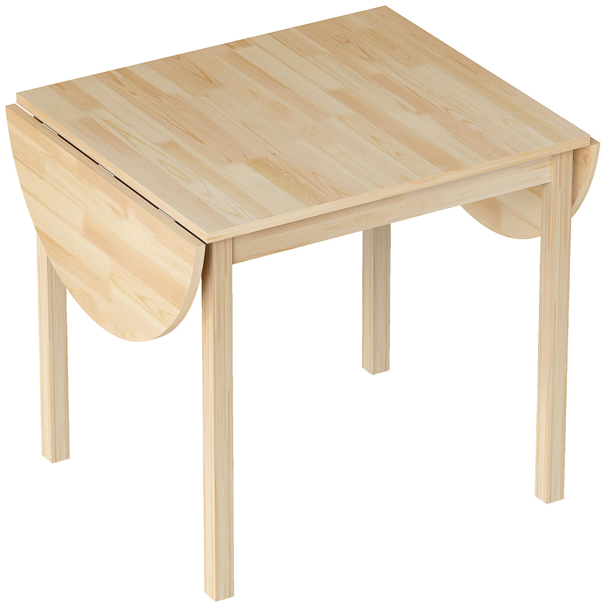 Table de salle à manger pliante ovale en bois massif 2 abattants peu encombrante 140L x 70l x 75H cm-0