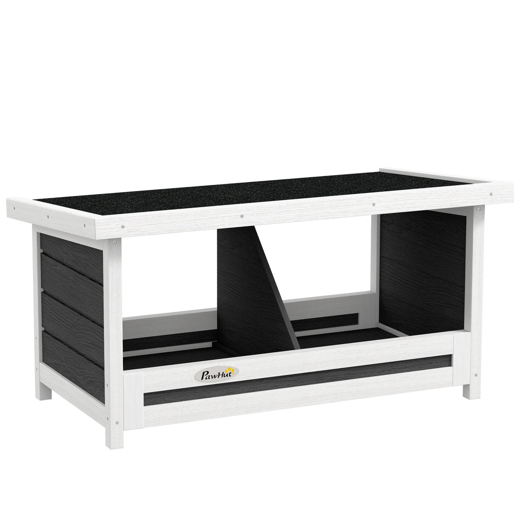 Pondoir nichoir pour poules 3 emplacements avec toit asphalte structure en bois 66 x 37 x 34 cm gris noir-0