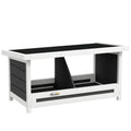 Pondoir nichoir pour poules 3 emplacements avec toit asphalte structure en bois 66 x 37 x 34 cm gris noir-0