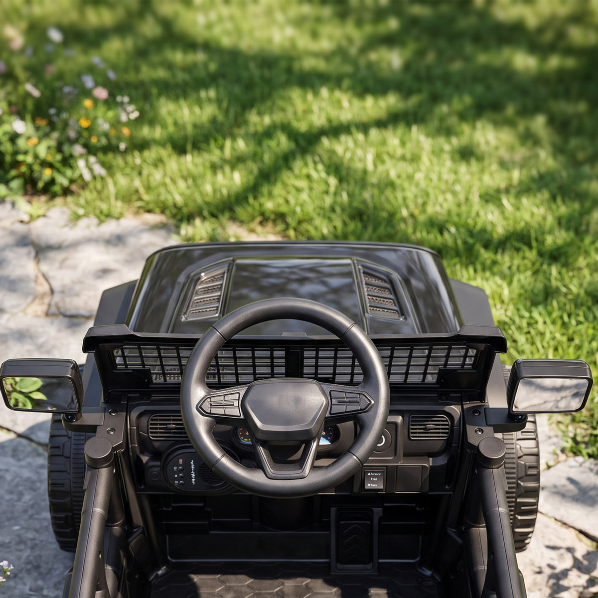 Voiture Électrique Enfants 12V, Buggy Électrique Enfants, 2-4 km/h, 2 Moteurs, Télécommande, Batterie Lithium, Noir-9