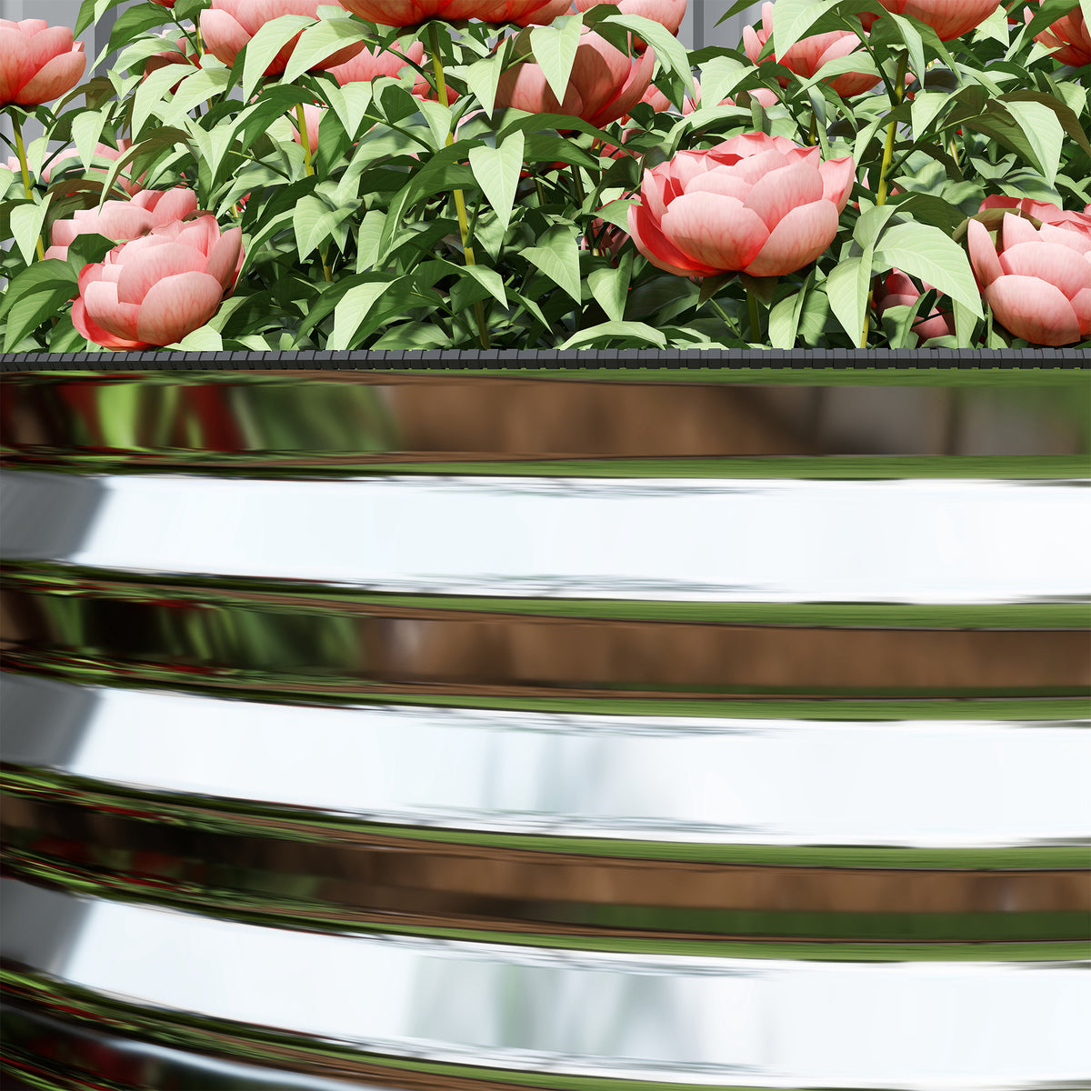 Carré potager de jardin potager surélevé, résistant à la rouille en acier galvanisé 160 x 80 x 56 cm argent-8
