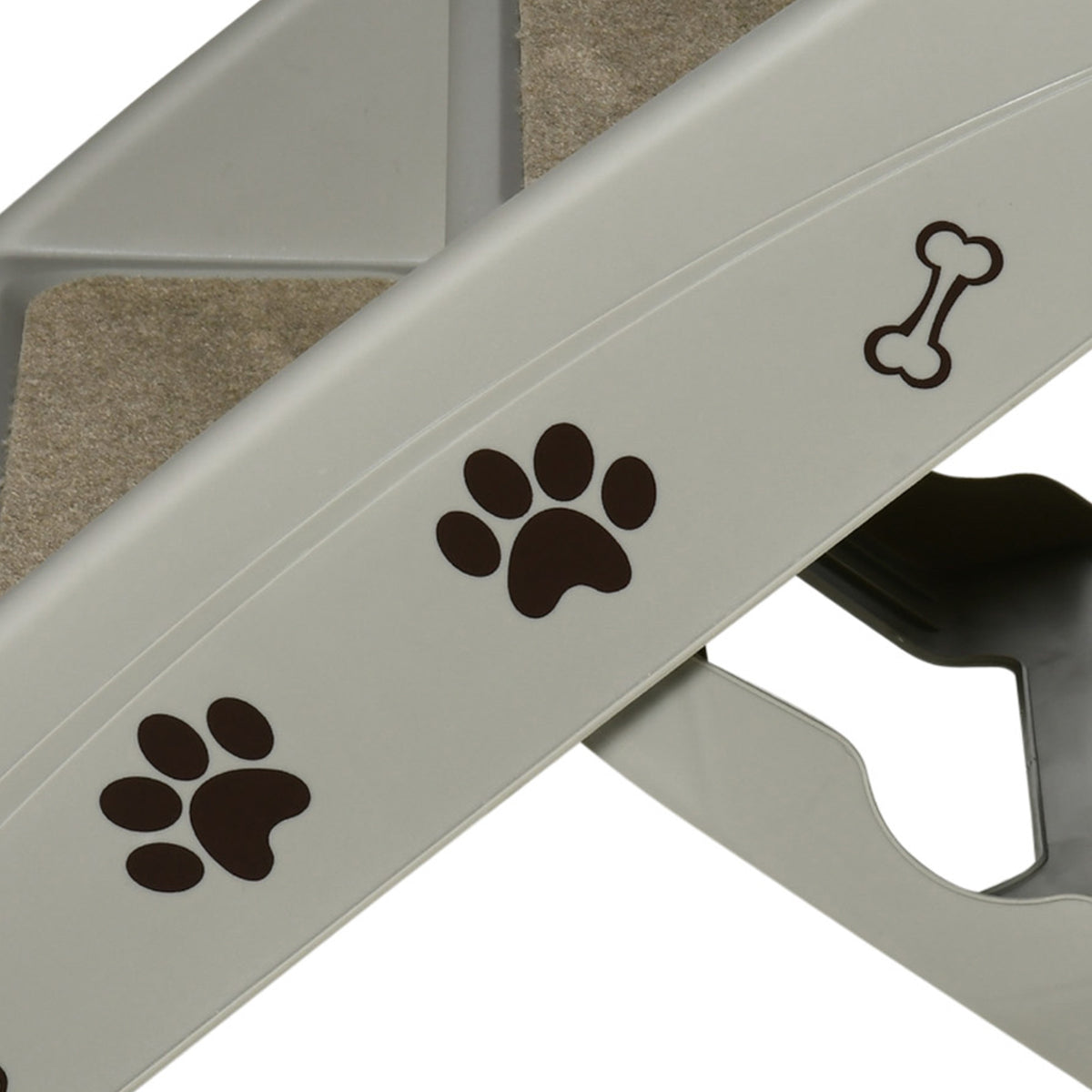 Escalier pour chien pliant à 4 marches antidérapantes escalier pour animaux en plastique 62 x 38 x 49,5 cm gris-9