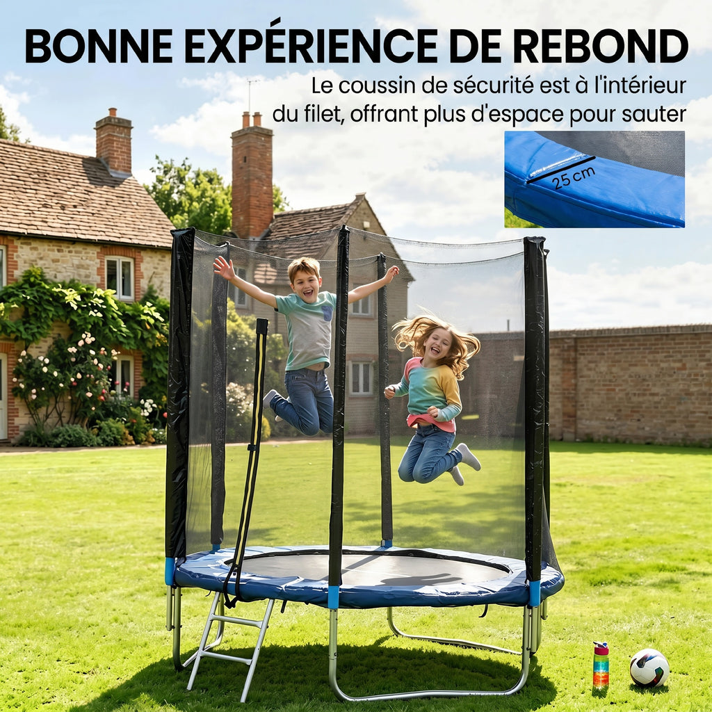 Trampoline d'extérieur avec filet de sécurité Ø180 cm pour enfants et adultes-4