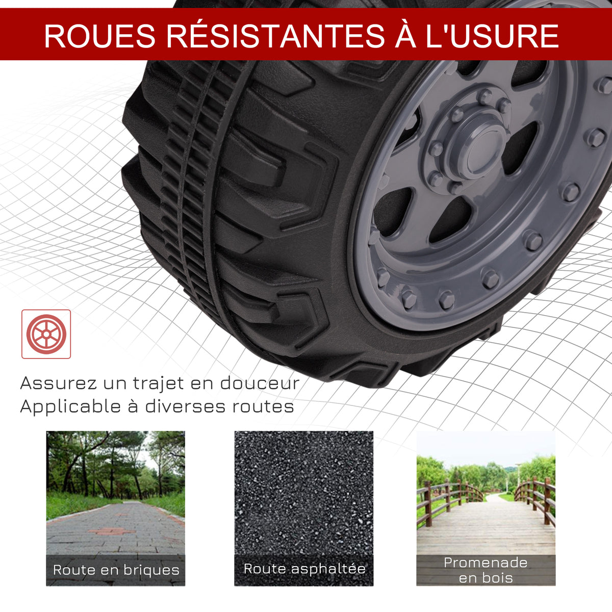 Quad buggy voiture électrique enfant quad électrique 18-36 mois 6 V 2 Km/h max. rouge-6