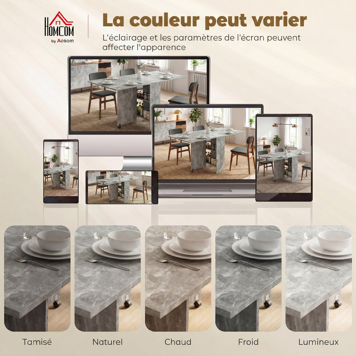 Table pliante de cuisine salle à manger amovible sur roulettes 75L x 140l x 74H cm 2 étagères intégrées en bois-7