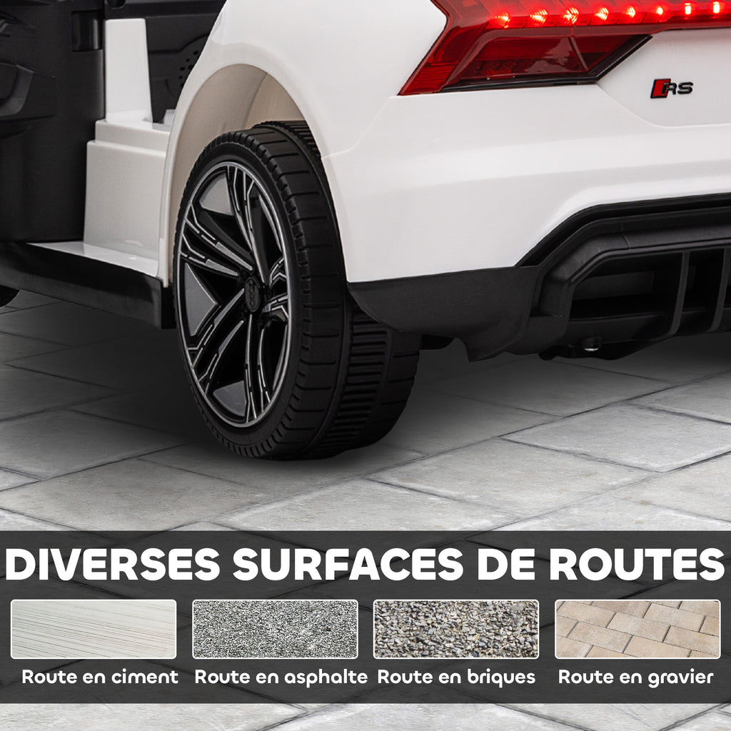 Voiture électrique enfant 12 V - véhicule électrique avec télécommande parentale fournie - V. Max. 5 Km/h - effets sonores, lumineux - Audi RS E-tron GT blanc-8