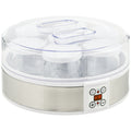 Yaourtière 7 pots de 180ml machine à yaourt électrique en acier inoxydable thermostat réglable 24 x 24 x 13 cm blanc-0