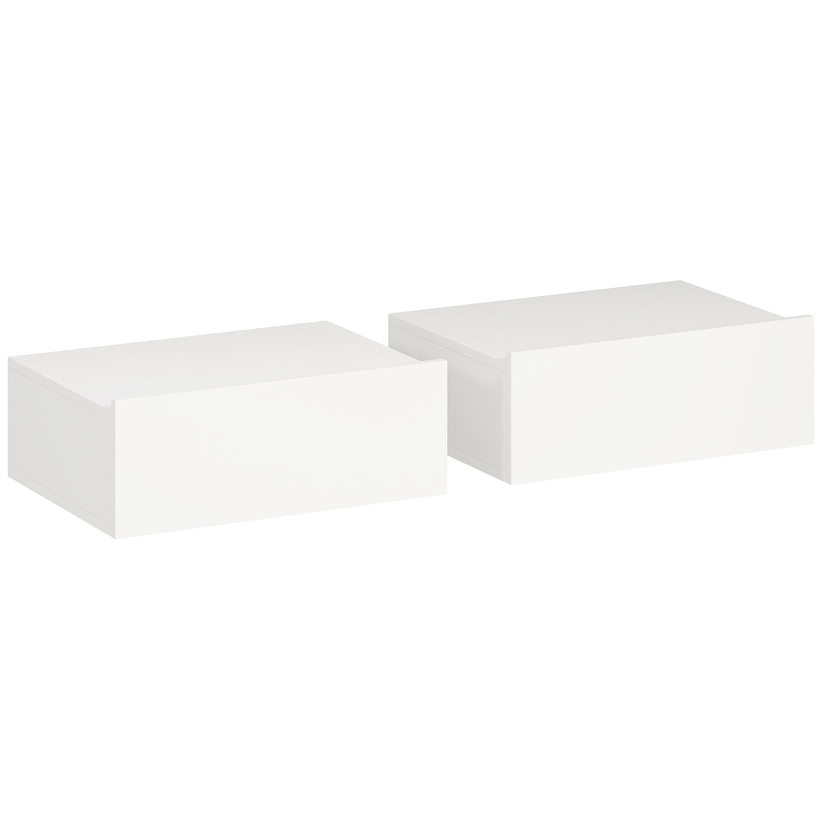Lot de 2 tables de chevet murales, tables de nuit suspendues avec tiroir coulissant, 40 x 30 x 15 cm, blanc-0