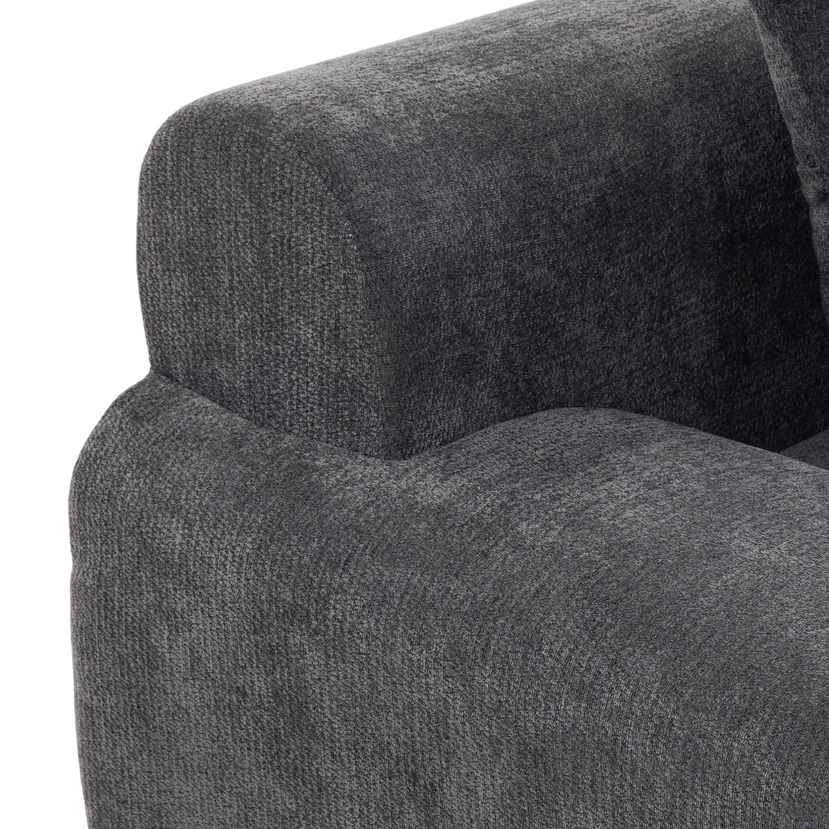 Canapé d'Angle Modulable 3 Places avec Pouf en Chenille, Canapé Compressé 300 cm avec Assise Profonde, 3 Coussins, Gris-8