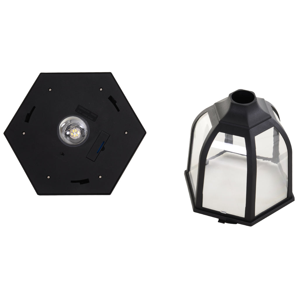 Luminaire extérieur lampadaire sur pied solaire lampadaire lanterne classique LED 60 Lm max. dim. 26L x 26l x 177H cm noir-8