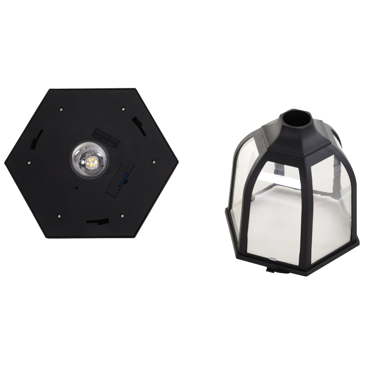 Luminaire extérieur lampadaire sur pied solaire lampadaire lanterne classique LED 60 Lm max. dim. 26L x 26l x 177H cm noir-8