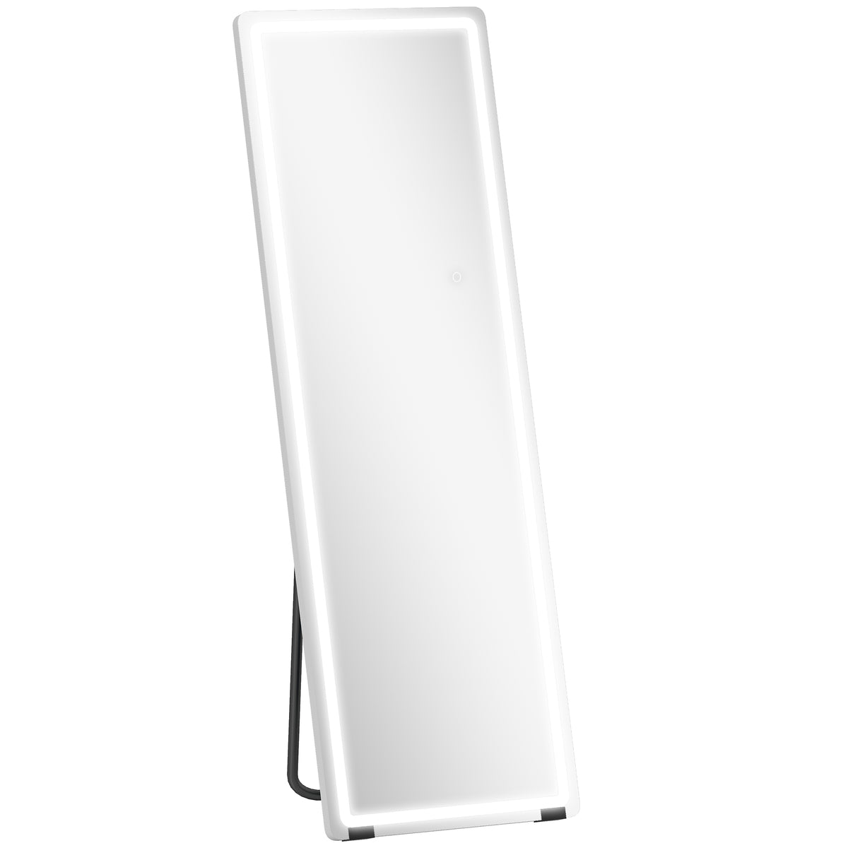 Miroir sur Pied avec LED 150 x 50 cm, 3 Couleurs, Dimmable, Fonction de Mémoire, Verre Trempé 4 mm, Transparent-0