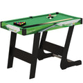 Table de billard pliable avec accessoires 2 queues, 16 billes, traingle, craie, dim. 104L x 55,5l x 68H cm, tapis vert-0