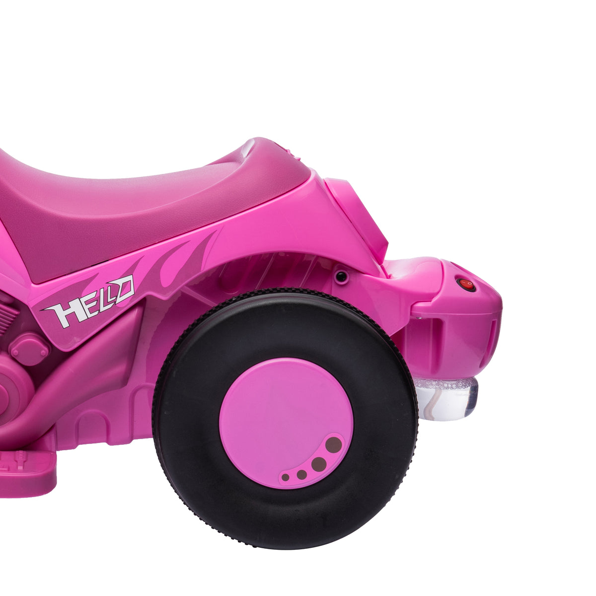 Moto électrique enfants 2-5 ans, 3 roues, 6 V, 3 km/h, avec fonction de bulles, effets lumineux et sonores, rose-7
