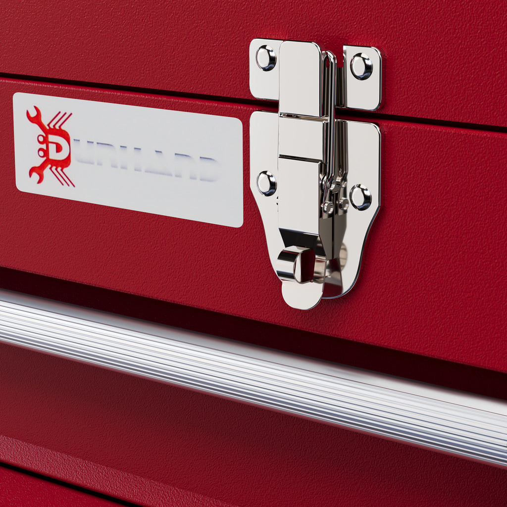 Boite à outils métallique coffret à outils caisse à outils 4 tiroirs + plateau tôle acier 51 x 22 x 39,5 cm rouge-8