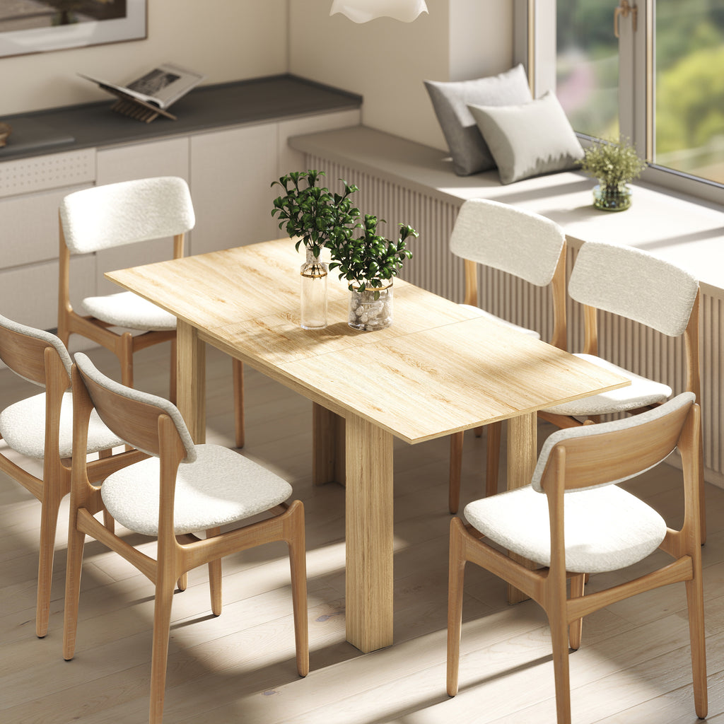 Table à manger extensible, table de cuisine rectangulaire, pour 6-8 personnes, 140-180 x 80 cm, effet bois naturel-7