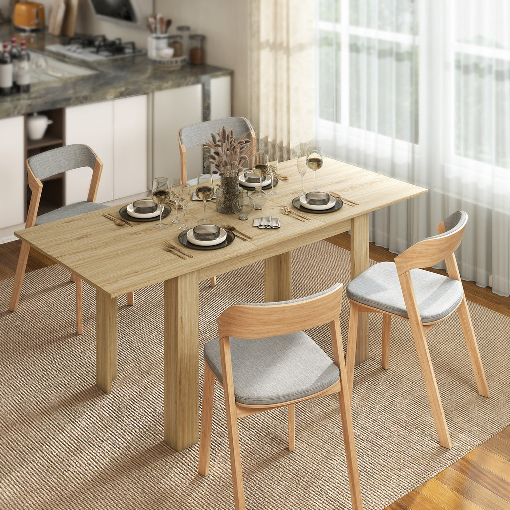 Table à manger extensible, table de cuisine rectangulaire, pour 6-8 personnes, 140-180 x 80 cm, effet bois naturel-1