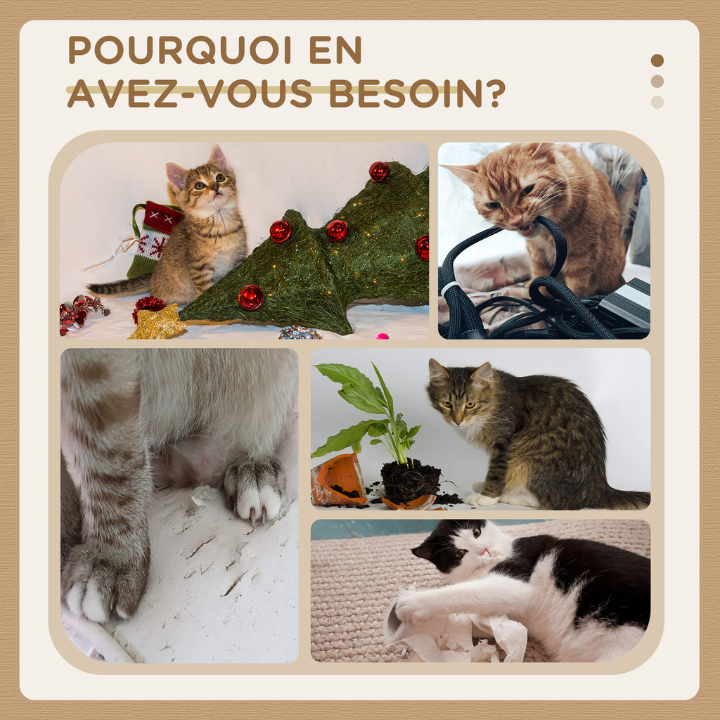 Arbre à chat griffoir sisal naturel 2 plateforme panier observation jeu boule suspendue peluche beige-5