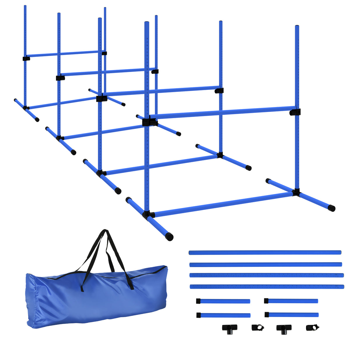 Agility sport pour chiens set de 4 obstacles professionnels avec système de maintien au sol sac transport fourni-0