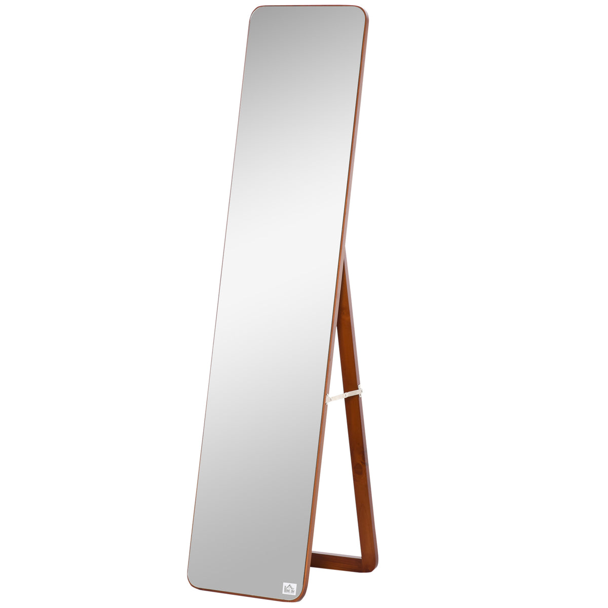 Grand miroir pleine longueur rectangulaire, 37 x 160 cm - miroir sur pied ou mural - pour chambre à coucher, salon et dressing, noyer clair-9