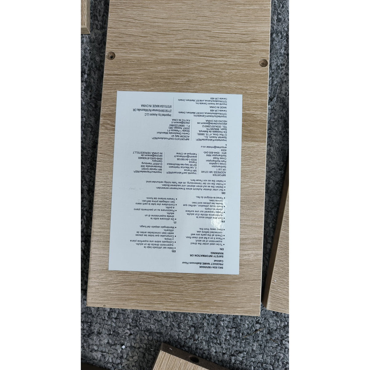 Meuble de rangement de salle de bain sur roulette armoire WC toilettes étagère ouverte 2 tiroirs 16 x 52 x 71,5 cm chêne-2