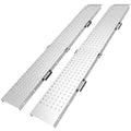 Lot de 2 Rampes de Chargement Pliantes avec Poignées et Surface Antidérapante, Charge Max. 400 kg, 180 x 25,5 cm, Argent-0