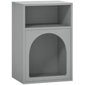 Table de chevet, table de nuit avec compartiments ouverts, design arqué, 40 x 30 x 60 cm, gris-0