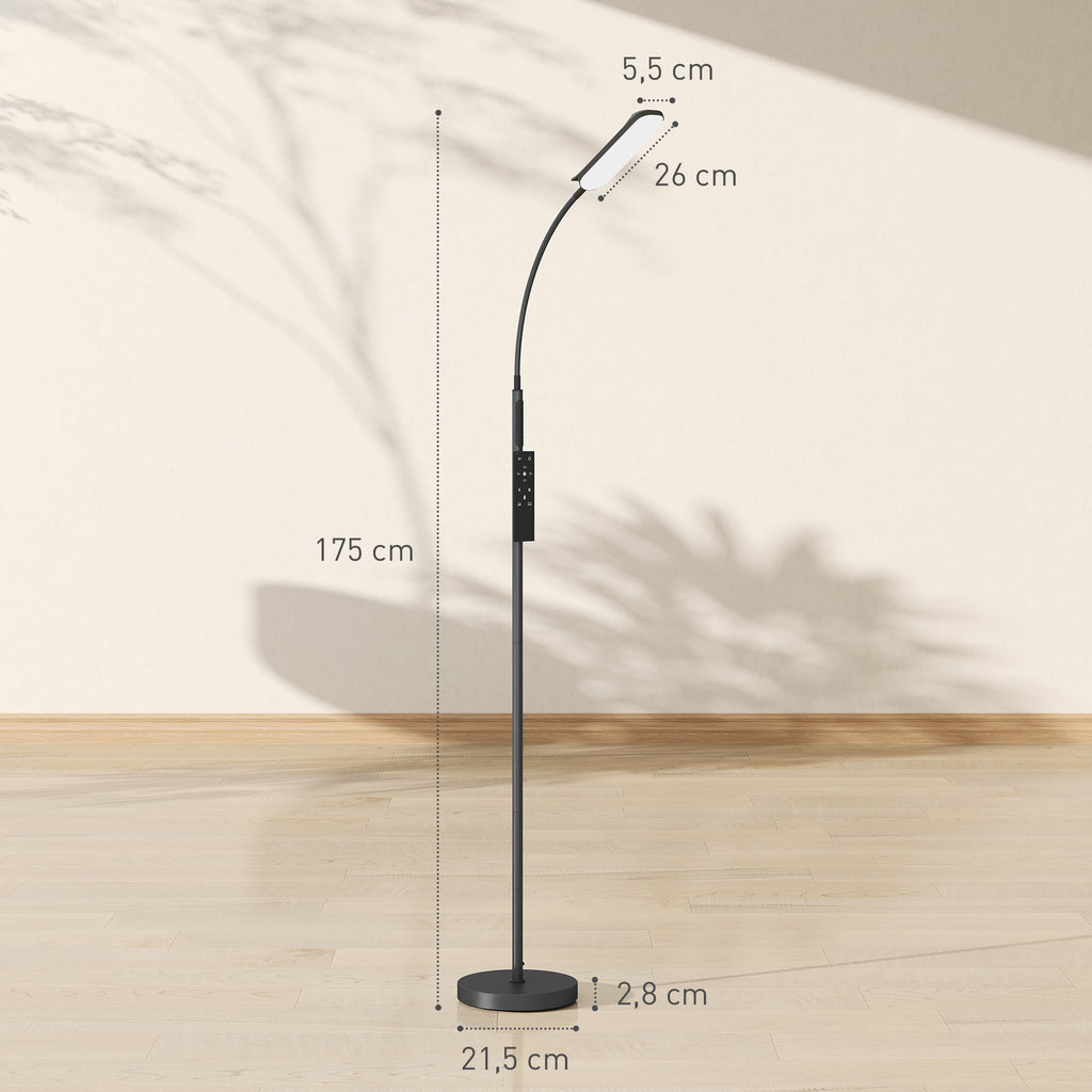Lampadaire sur pied de salon avec télécommande, contrôle tactile, température couleur et luminosité réglables, noir-2