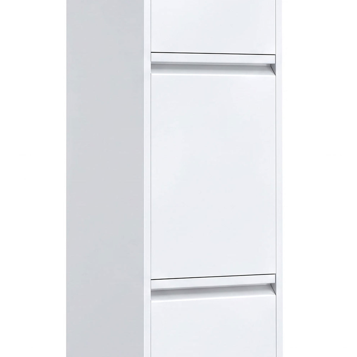Meuble Poubelle de Tri Sélectif, Poubelle de Recyclage 30 L (2 x 15 L) avec 2 Compartiments, Fermeture Douce, Blanc-9