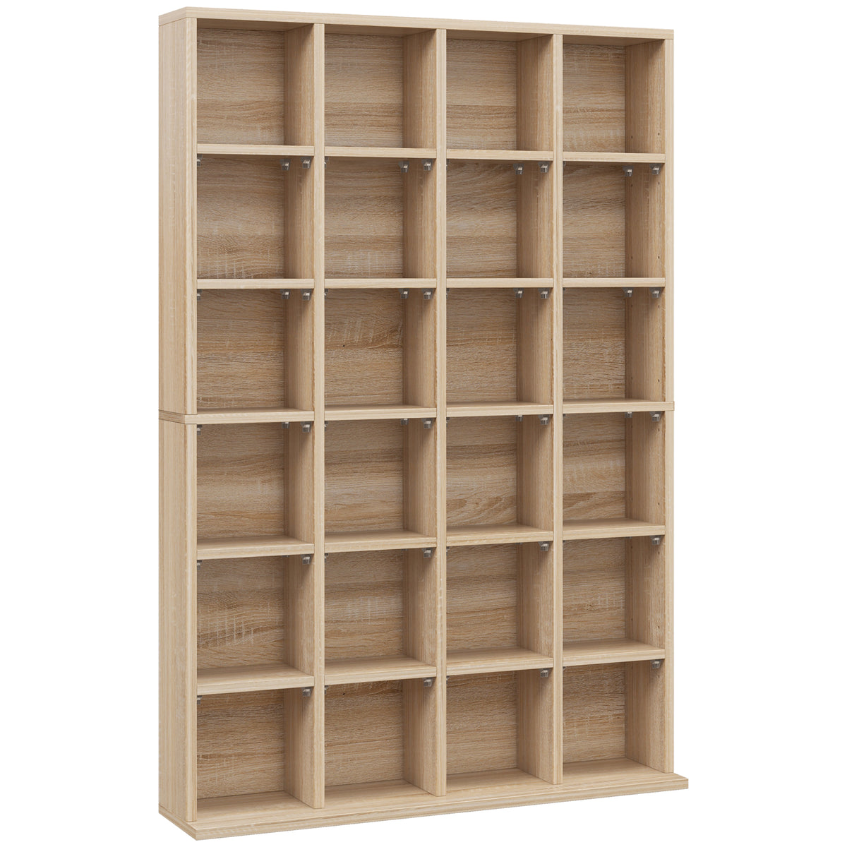 Meuble de rangement multimédia 456 CD/ 336 DVD - bibliothèque en bois avec étagères réglables 89 x 130,5 cm bois naturel-0