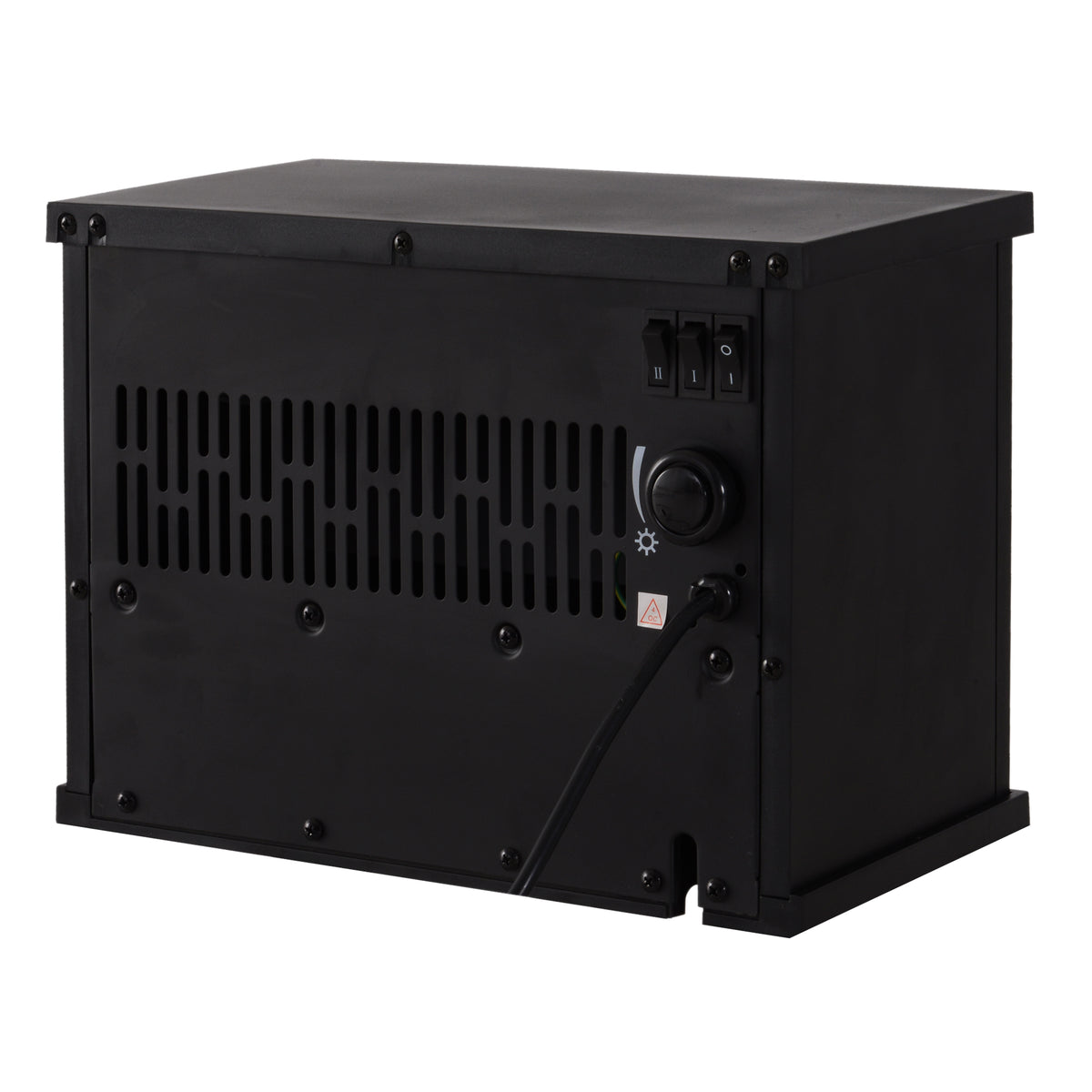 Cheminée électrique à Effet de Flamme poêle Style Contemporain Thermostat 600-1200 W Noir-3
