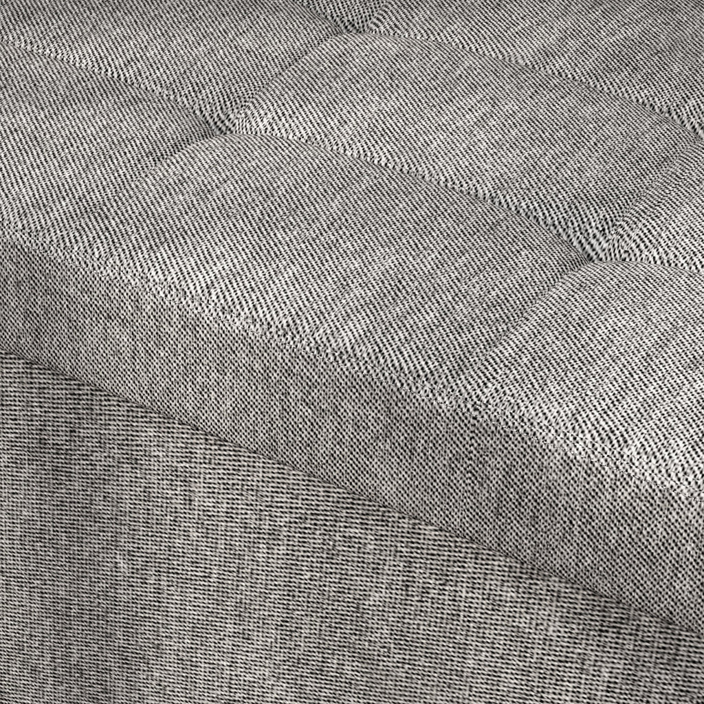 Banc de rangement pouf de rangement pliable bout de lit repose-pieds avec couvercle 76L x 38l x 38H cm gris clair-8