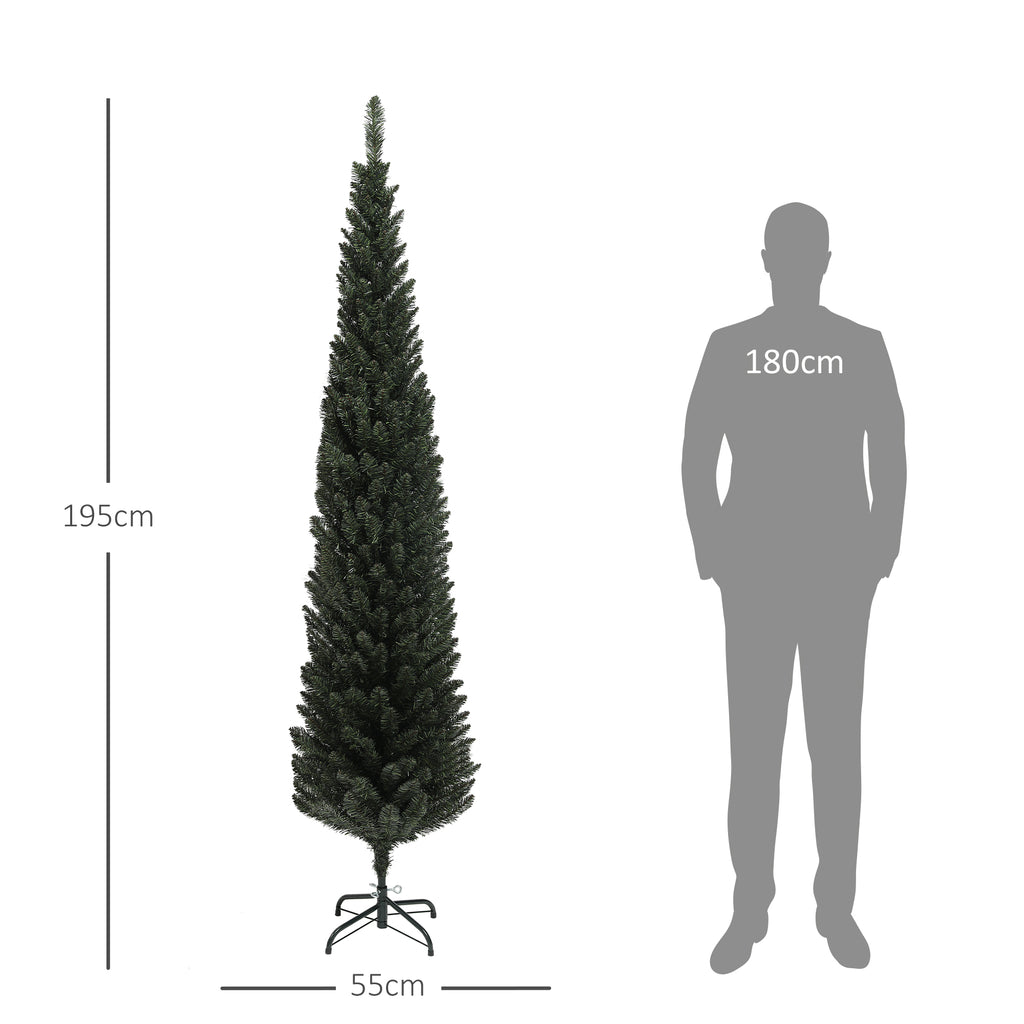 Sapin de Noël artificiel, arbre de Noël, base en acier, 390 branches épines, décoration de Noël, Ø 55 x 195H cm, vert-2